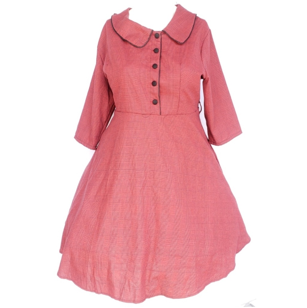 Plus Size Pin Up Red/Black Plaid Dress NWT